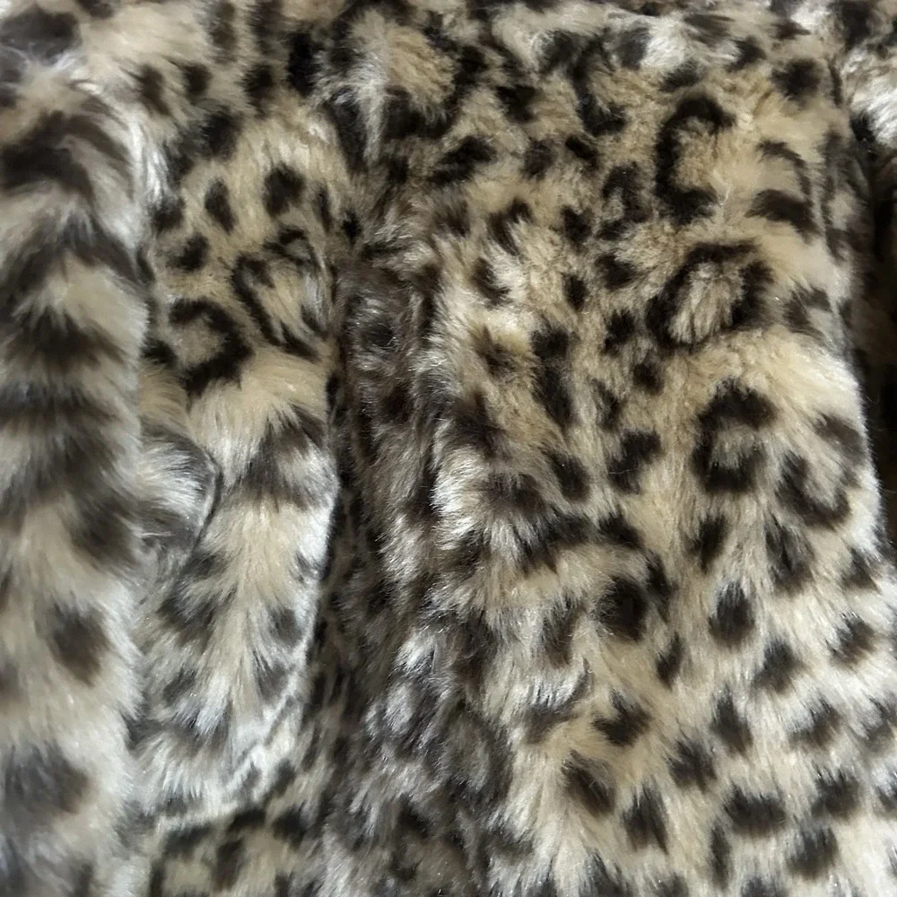 Girls Starting Out Size 24M Leopard Coat, Hooded‎ Pockets Faux Fur